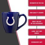 Rico Industries NFL Football Indianapolis Colts Primary 16 oz Team Color Laser Engraved Ceramic Coffee Mug