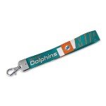 Rico Industries NFL Football Miami Dolphins Wrist Lanyard Key Chain, Cute Wristlet Strap Keychain Holder for Women Men Car Keys ID Badges Card Wallet Phone Camera
