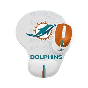 SOAR NFL Wireless Mouse and Mouse Pad, Miami Dolphins