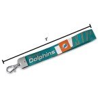 Rico Industries NFL Football Miami Dolphins Wrist Lanyard Key Chain, Cute Wristlet Strap Keychain Holder for Women Men Car Keys ID Badges Card Wallet Phone Camera