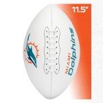 Franklin Sports NFL Miami Dolphins Autograph Football - Official Size White Panel Souvenir Football for Autographs + Signatures - NFL Team Fan Shop Memorabilia Ball for Display
