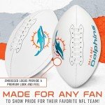 Franklin Sports NFL Miami Dolphins Autograph Football - Official Size White Panel Souvenir Football for Autographs + Signatures - NFL Team Fan Shop Memorabilia Ball for Display