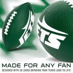 Franklin Sports NFL New York Jets Football - Kids Foam Football - Soft Junior Size 8.5" Ball with 3D Logos - Perfect for Gameday + Tailgates