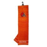 Team Golf Cleveland Browns Embroidered Cotton Golf Towel, Checkered Design, Swivel Clip