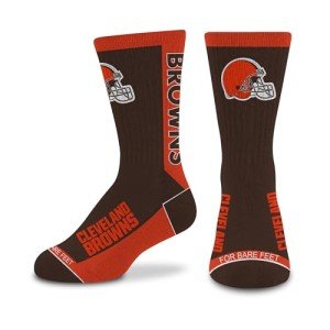 For Bare Feet NFL CLEVELAND BROWNS MVP Crew Sock Team Color Youth