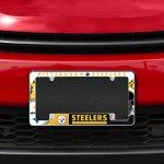 Rico Industries NFL Pittsburgh Steelers Primary 12" x 6" Chrome All Over Automotive License Plate Frame for Car/Truck/SUV
