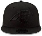 New Era NFL 9FIFTY Black On Black Adjustable Snapback Hat Cap One Size Fits All (US, Alpha, One Size, Carolina Panthers)