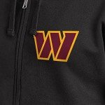 Junk Food Standard Soft Full Zip Hooded Fleece, Unisex Fit, Washington Commanders-Black 3X-Large