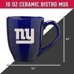 Rico Industries NFL Football New York Giants Primary 16 oz Team Color Laser Engraved Ceramic Coffee Mug