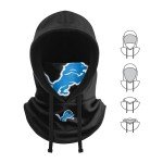 FOCO Detroit Lions NFL Black Drawstring Hooded Gaiter