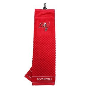 Team Golf NFL Tampa Bay Buccaneers Embroidered Golf Towel Embroidered Golf Towel, Checkered Scrubber Design, Embroidered Logo