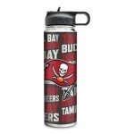 Rico Industries NFL Football Tampa Bay Buccaneers 22oz Stainless Steel Tumbler with Lid - Great For Coffee, Tea, Water or Cocktails