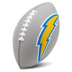 Franklin Sports NFL Los Angeles Chargers Football - Kids Foam Football - Soft Junior Size 8.5" Ball with 3D Logos - Perfect for Gameday + Tailgates