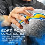 Franklin Sports NFL Los Angeles Chargers Football - Kids Foam Football - Soft Junior Size 8.5" Ball with 3D Logos - Perfect for Gameday + Tailgates