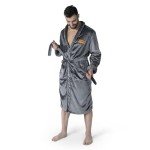 NORTHWEST NFL Washington Commanders Silk Touch Bath Robe, Large/X-Large, Rollout Charcoal