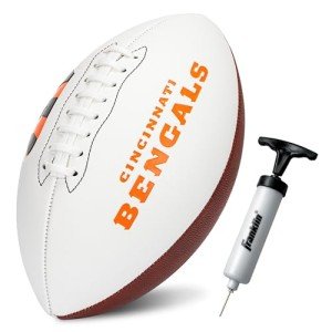 Franklin Sports NFL Cincinnati Bengals Autograph Football - Official Size White Panel Souvenir Football for Autographs + Signatures - NFL Team Fan Shop Memorabilia Football for Display