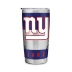 Rico Industries NFL Football New York Giants 20oz Stainless Steel Tumbler with Lid - Great For Coffee, Tea, Water or Cocktails