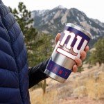Rico Industries NFL Football New York Giants 20oz Stainless Steel Tumbler with Lid - Great For Coffee, Tea, Water or Cocktails