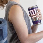 Rico Industries NFL Football New York Giants 20oz Stainless Steel Tumbler with Lid - Great For Coffee, Tea, Water or Cocktails