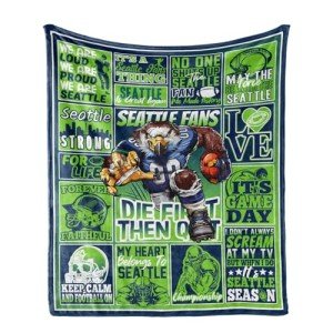 WTKBLAN Football Blanket Gifts, Sport Style Throw Blanket for Football Fans, Super Soft Cozy Flannel Blanket for Bedroom Living Room 60"x50"