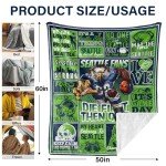 WTKBLAN Football Blanket Gifts, Sport Style Throw Blanket for Football Fans, Super Soft Cozy Flannel Blanket for Bedroom Living Room 60"x50"