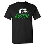 Xtreme Apparrel Austin Soccer Skyline Men's Fan T-Shirt (Black Shirt, L)