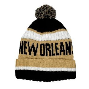 aoenbork New Orleans Beanie Knit Hat with Pom Winter Cuffed Cap Sport Fans Gift