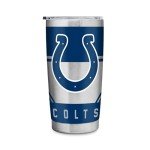 Rico Industries NFL Football Indianapolis Colts 20oz Stainless Steel Tumbler with Lid - Great For Coffee, Tea, Water or Cocktails