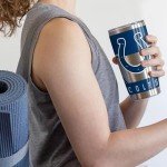 Rico Industries NFL Football Indianapolis Colts 20oz Stainless Steel Tumbler with Lid - Great For Coffee, Tea, Water or Cocktails