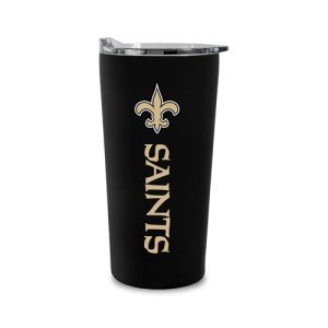 Rico Industries NFL Football New Orleans Saints 18oz Soft Touch, Easy Grip Tumbler