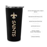 Rico Industries NFL Football New Orleans Saints 18oz Soft Touch, Easy Grip Tumbler