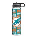 Rico Industries NFL Football Miami Dolphins 22oz Stainless Steel Tumbler with Lid - Great For Coffee, Tea, Water or Cocktails