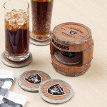 FOCO Las Vegas Raiders NFL 5 Pack Barrel Coaster Set