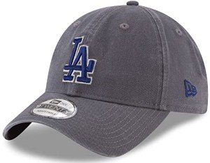 New Era MLB Core Classic 9TWENTY Graphite Charcoal Color Adjustable Hat Cap One Size Fits All (Los Angeles Dodgers Charcoal Graphite)