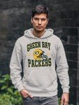 Junk Food Clothing x NFL - Green Bay Packers - Team Helmet - Unisex Adult Pullover Fleece Hoodie for Men and Women - Size Large , Grey