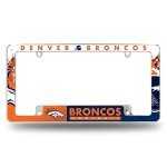 Rico Industries NFL Denver Broncos Primary 12" x 6" Chrome All Over Automotive License Plate Frame for Car/Truck/SUV