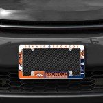 Rico Industries NFL Denver Broncos Primary 12" x 6" Chrome All Over Automotive License Plate Frame for Car/Truck/SUV