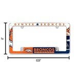 Rico Industries NFL Denver Broncos Primary 12" x 6" Chrome All Over Automotive License Plate Frame for Car/Truck/SUV