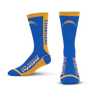 For Bare Feet NFL LOS ANGELES CHARGERS MVP Crew Sock Team Color Large