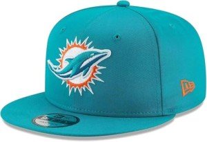 New Era NFL 9FIFTY Snapback Team Color Adjustable Hat Cap - One Size (US, Alpha, One Size, Miami Dolphins - Aqua)