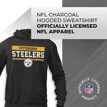 Team Fan Apparel NFL Adult Gameday Charcoal Hooded Sweatshirt - Cotton & Polyester - Stay Warm & Represent Your Team in Style (Pittsburgh Steelers - Charcoal, X-Large)