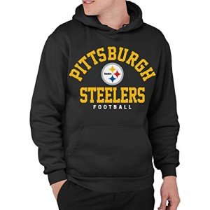 Junk Food Clothing x NFL - Pittsburgh Steelers - Classic Team Logo - Unisex Adult Pullover Fleece Hoodie for Men and Women - Size XX-Large , Black