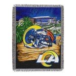 Northwest NFL Los Angeles Rams Unisex-Adult Woven Tapestry Throw Blanket, 48" x 60", Home Field Advantage