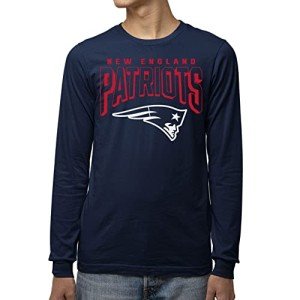 Junk Food Clothing x NFL - New England Patriots - Bold Logo - Unisex Adult Long Sleeve T-Shirt for Men and Women - Size X-Large