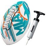 Franklin Sports NFL Miami Dolphins Football - Youth Mini Football - 8.5" Junior Size Ball - SPACELACE Easy Grip Texture- Perfect for Kids