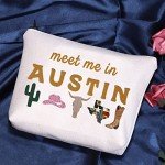 POFULL Austin Gifts Austin Texas Bachelorette Party Makeup Bag meet me in AUSTIN Travel Cosmetic Pouch (AUSTIN bag)