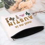 POFULL Austin Gifts Austin Texas Bachelorette Party Makeup Bag meet me in AUSTIN Travel Cosmetic Pouch (AUSTIN bag)