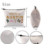 POFULL Austin Gifts Austin Texas Bachelorette Party Makeup Bag meet me in AUSTIN Travel Cosmetic Pouch (AUSTIN bag)