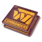 YouTheFan NFL Washington Commanders 3D Logo Series Coasters