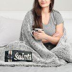 FOCO New Orleans Saints NFL Big Logo Cloud Sherpa Blanket